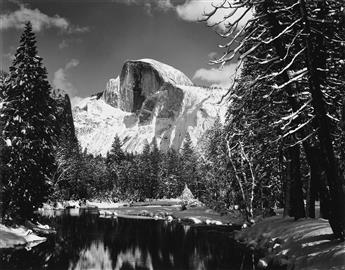 ANSEL ADAMS (1902-1984) Half Dome, Merced River, Winter * Siesta Lake, Yosemite National Park.